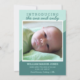 Modern groen Introducing Foto Baby Aankondiging