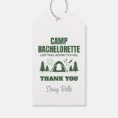 Modern Groen Kamp Meisjesuitje Weekend Cadeaulabel (Achterkant)