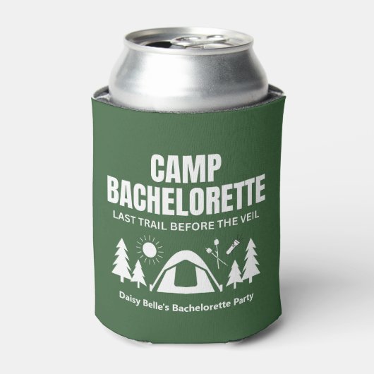 Modern Groen Kamp Meisjesweekend Blikjeskoeler (Blikje Voorkant)