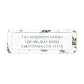 Modern Groen Kerstmis Familie Vakantie Adres Etiket (Voorkant)