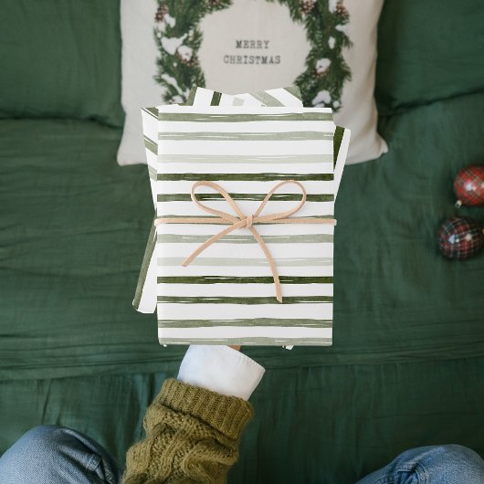 Modern groen kerstpatroon inpakpapier vel