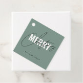 Modern groen kerstscript bedankjes labels (In situ)