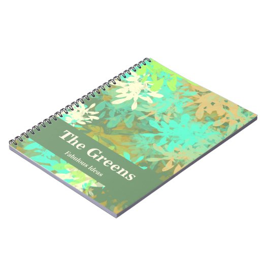 Modern groen laat het abstracte design notitieboek (Linkerzijde)