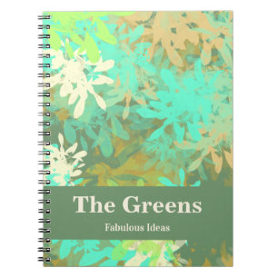 Modern groen laat het abstracte design notitieboek