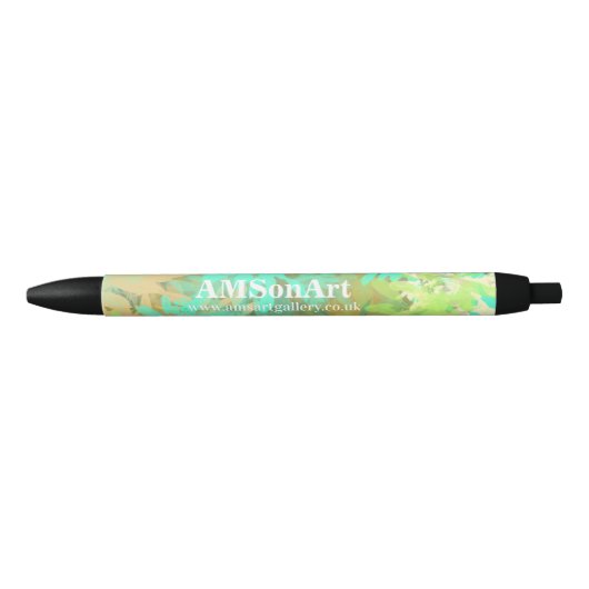 Modern groen laat het abstracte design zwarte inkt pen (Voorkant)