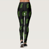 Modern groen lach-leder-patroon op zwart leggings (Achterkant)