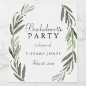 Modern groen lef bachelorette-etiket wijn etiket (Enkel label)