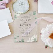 Modern groen lente bruiloft acryl uitnodigingen