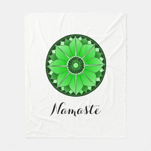 Modern groen Mandala Namaste Fleece Deken (Voorkant)