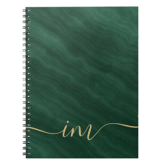 Modern groen marmer Abstract met goud - Notitieboek (Voorkant)