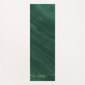 Modern Groen Marmer Abstracte Yoga Mat met Goud (Voorkant)