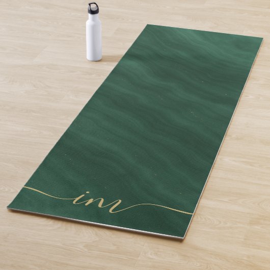 Modern Groen Marmer Abstracte Yoga Mat met Goud (In situ)