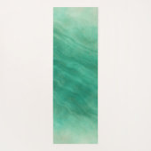 Modern Groen Marmer Abstracte Yoga Mat met Initiaa (Achterkant)