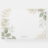 Modern groen met gouden bruiloft gastenboek (Achterkant)