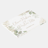 Modern groen met gouden bruiloft gastenboek (Hoek)