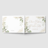 Modern groen met gouden bruiloft gastenboek (Volledig)