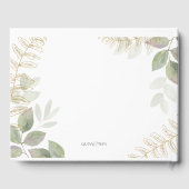 Modern groen met gouden bruiloft gastenboek (Achterkant)