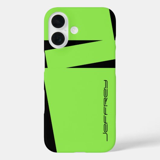 Modern groen met zwarte naam robuuste minimalist Case-Mate iPhone case (Achterkant)