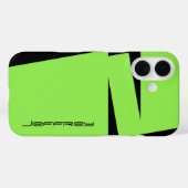 Modern groen met zwarte naam robuuste minimalist Case-Mate iPhone case (Achterkant (horizontaal))