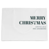 Modern groen Minimal Hedendaagse Vrolijke Kerstmis Groot Cadeauzakje (Voorkant)