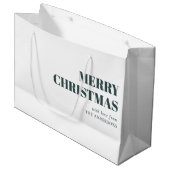 Modern groen Minimal Hedendaagse Vrolijke Kerstmis Groot Cadeauzakje (Voorkant Gekanteld)