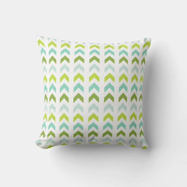 Modern groen, mint, Aqua, wit geometrisch patroon Kussen (Voorkant)
