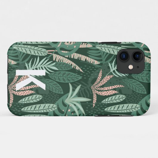 Modern groen model voor Tropical Leaves Pattern Case-Mate iPhone Case (Achterkant (horizontaal))
