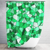 Modern groen mozaïekpatroon douchegordijn