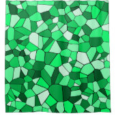 Modern groen mozaïekpatroon douchegordijn (Voorkant)