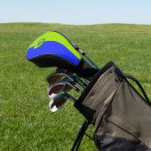 Modern groen Neon Blue Monogram Golfheadcover (Insitu)