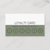 Modern groen neutraal trendy elegant uniek 6 punch klantenkaartje (Voorkant)