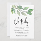 Modern groen Oh Baby Baby shower Kaart (Voorkant)