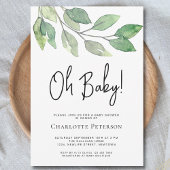 Modern groen Oh Baby Baby shower Kaart