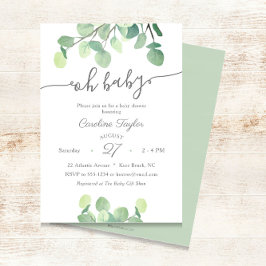 Modern groen Oh Baby Eenvoudig Baby shower Kaart