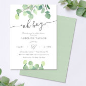 Modern groen Oh Boy Baby shower Invitation