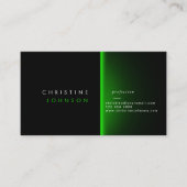 modern groen ontwerp voor zwart en neongroen visitekaartje (Voorkant)