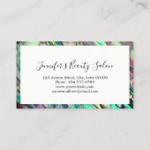 Modern groen Paarse marmeren make-up artist Elegan Visitekaartje (Achterkant)