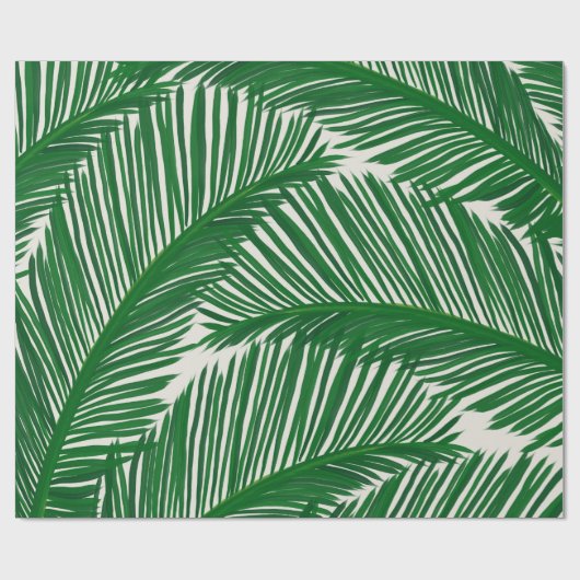 Modern groen palm Leaf Tropical Pattern Cadeaupapier (Vlak)
