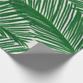 Modern groen palm Leaf Tropical Pattern Cadeaupapier (Hoek)