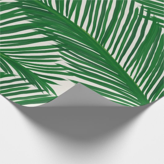 Modern groen palm Leaf Tropical Pattern Cadeaupapier (Hoek)