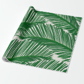 Modern groen palm Leaf Tropical Pattern Cadeaupapier (Uitgerold)
