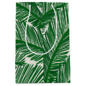 Modern groen palm Leaf Tropical Pattern Medium Cadeauzakje (Voorkant)