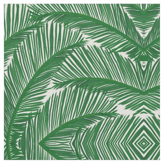 Modern groen palm Leaf Tropical Pattern Stof (Close Up)