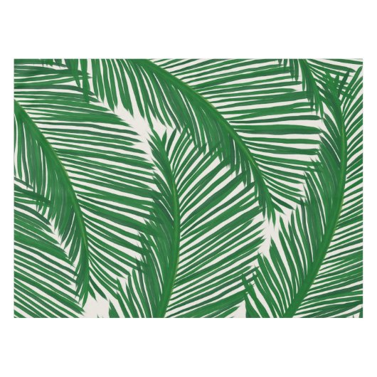 Modern groen palm Leaf Tropical Pattern Tafelkleed (Voorkant (Horizontaal))