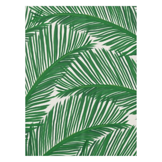 Modern groen palm Leaf Tropical Pattern Tafelkleed (Voorkant)