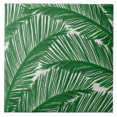 Modern groen palm Leaf Tropical Pattern Tegeltje (Voorkant)