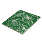 Modern groen palm Leaf Tropical Pattern Tegeltje (Zijkant)