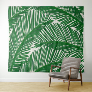 Modern groen palm Leaf Tropical Pattern Wandkleed
