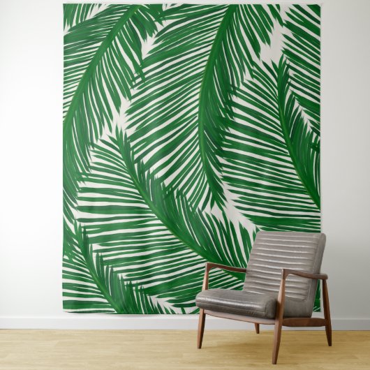 Modern groen palm Leaf Tropical Pattern Wandkleed (In situ)