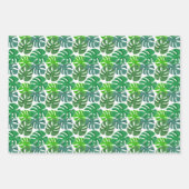 Modern groen palmblad patroon inpakpapier vel (Voorkant 3)